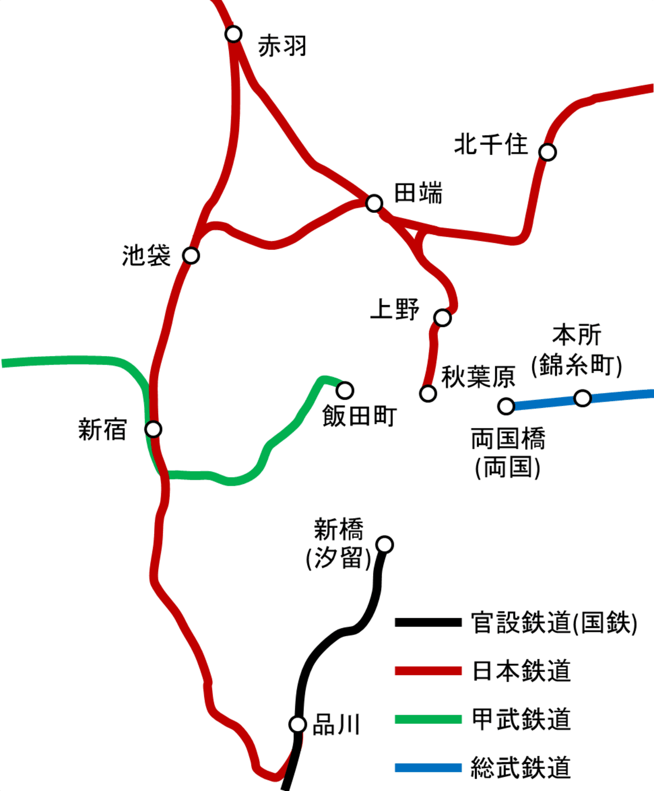 The Greater Tokyo rail network, the comparison reference for the 2010 Tero et al. experiment.