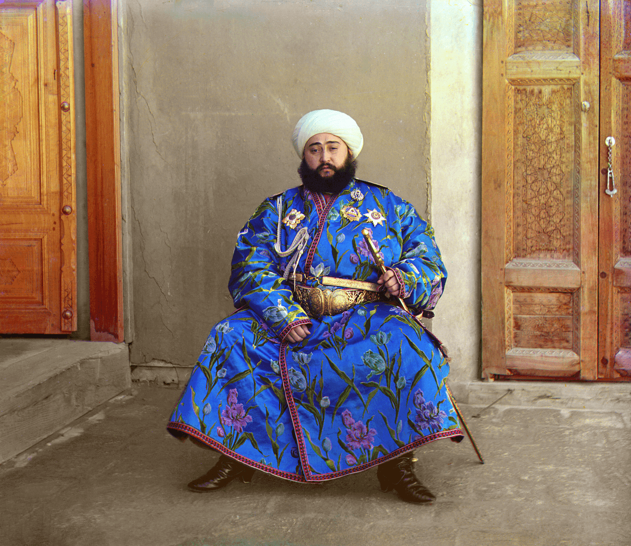Emir Said Mir Mohammed Alim Khan of Bukhara, 1911. His emirate was annexed by the Soviet Union nine years later and dissolved entirely by 1924.