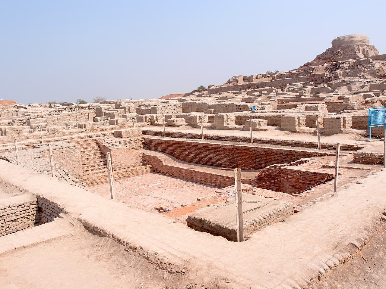 Mohenjo-daro, in Sindh province, Pakistan. Once a city of perhaps 40,000 people; rediscovered by Rakhaldas Banerjee in 1922.