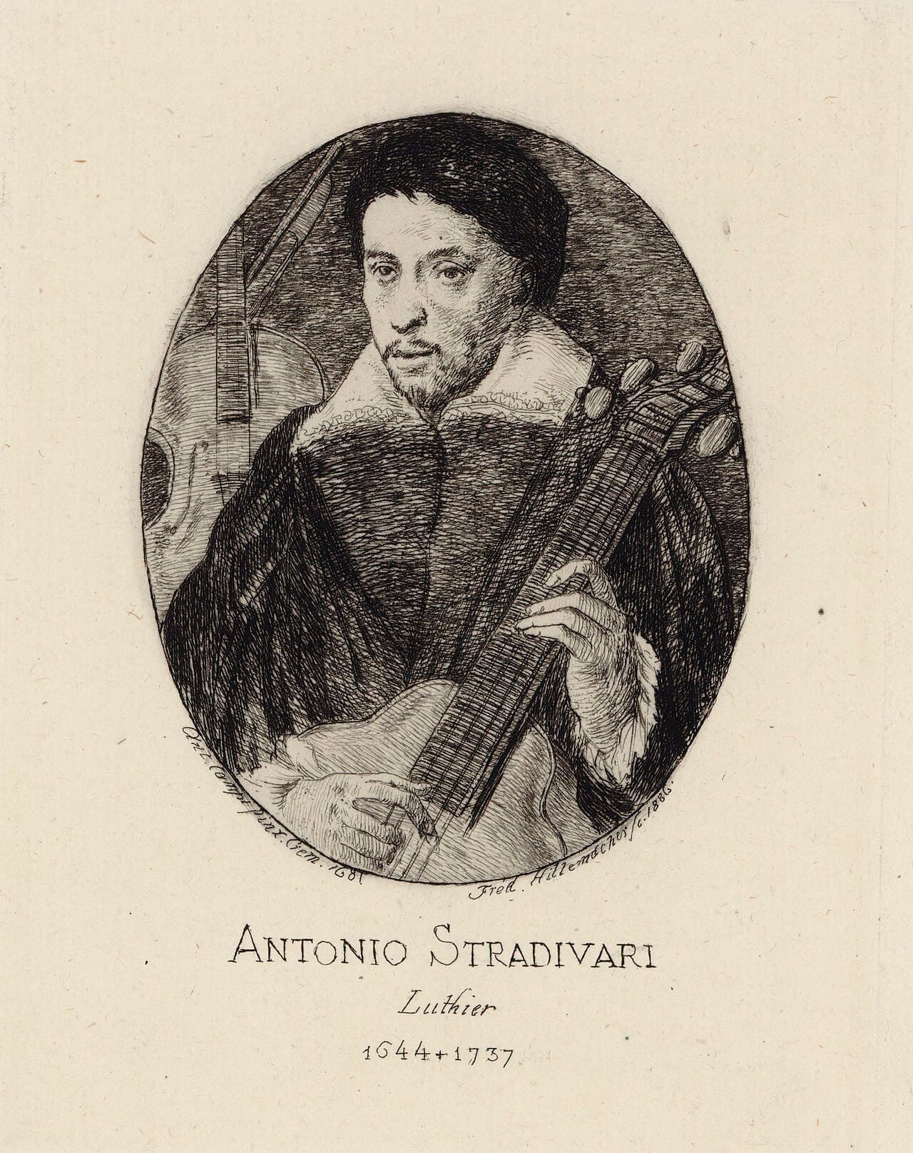 Antonio Stradivari, in a 19th-century imaginative portrait. No contemporary image of him survives.