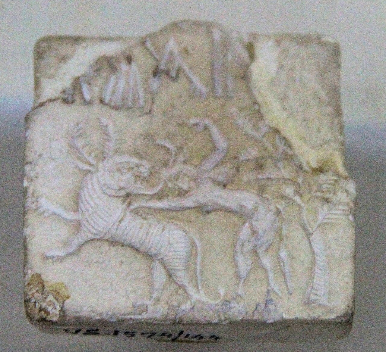 An Indus Valley seal. Most surviving inscriptions are only a handful of signs long; the script has resisted decipherment since the 1920s.